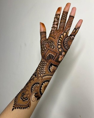 3D Full Hand Mehndi Design